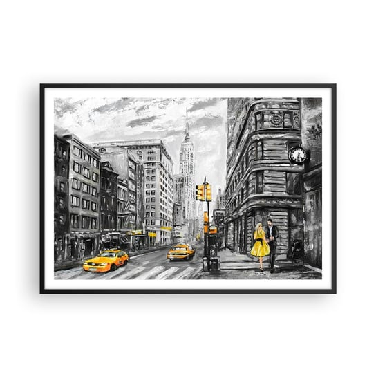 Obraz - Plakat - Nowojorska opowieść - 100x70cm - Miasto Nowy Jork Architektura - Foto Plakaty w ramie koloru czarnego do Salonu Sypialni ARTTOR ARTTOR
