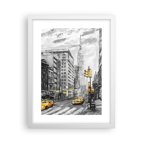 Obraz - Plakat - Nowojorska opowieść - 30x40cm - Miasto Nowy Jork Architektura - Foto Plakaty na ścianę w ramie białej - Plakat do Salonu Sypialni ARTTOR ARTTOR