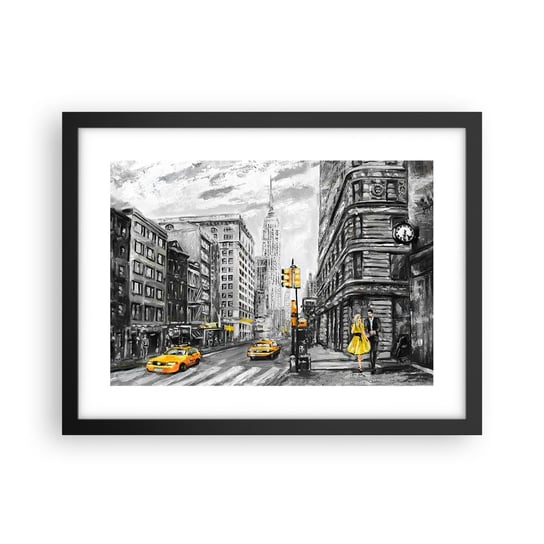 Obraz - Plakat - Nowojorska opowieść - 40x30cm - Miasto Nowy Jork Architektura - Foto Plakaty na ścianę w czarnej ramie - Plakat do Salonu Sypialni ARTTOR ARTTOR