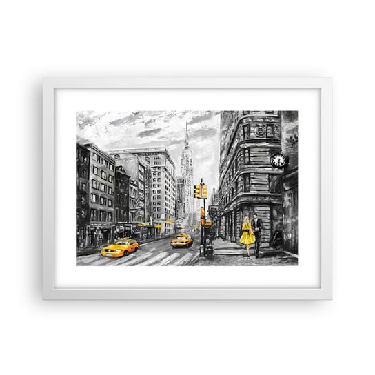 Obraz - Plakat - Nowojorska opowieść - 40x30cm - Miasto Nowy Jork Architektura - Foto Plakaty na ścianę w ramie białej - Plakat do Salonu Sypialni ARTTOR ARTTOR