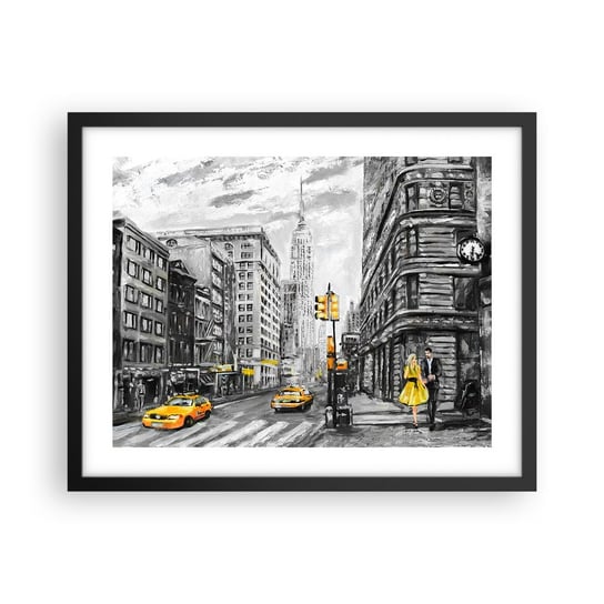 Obraz - Plakat - Nowojorska opowieść - 50x40cm - Miasto Nowy Jork Architektura - Foto Plakaty w ramie koloru czarnego do Salonu Sypialni ARTTOR ARTTOR