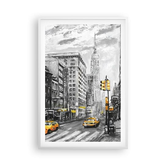 Obraz - Plakat - Nowojorska opowieść - 61x91cm - Miasto Nowy Jork Architektura - Foto Plakaty na ścianę w ramie białej - Plakat do Salonu Sypialni ARTTOR ARTTOR