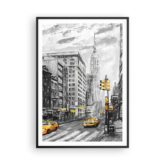 Obraz - Plakat - Nowojorska opowieść - 70x100cm - Miasto Nowy Jork Architektura - Foto Plakaty w ramie koloru czarnego do Salonu Sypialni ARTTOR ARTTOR