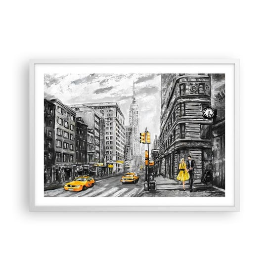 Obraz - Plakat - Nowojorska opowieść - 70x50cm - Miasto Nowy Jork Architektura - Nowoczesny modny obraz Plakat rama biała ARTTOR ARTTOR