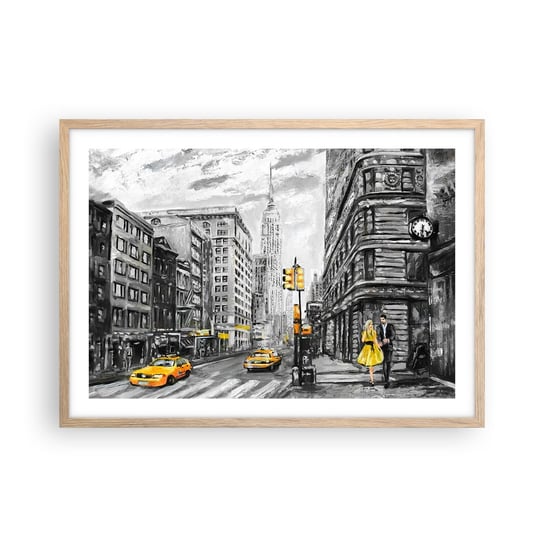 Obraz - Plakat - Nowojorska opowieść - 70x50cm - Miasto Nowy Jork Architektura - Nowoczesny modny obraz Plakat rama jasny dąb ARTTOR ARTTOR