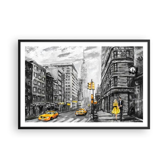 Obraz - Plakat - Nowojorska opowieść - 91x61cm - Miasto Nowy Jork Architektura - Foto Plakaty na ścianę w czarnej ramie - Plakat do Salonu Sypialni ARTTOR ARTTOR