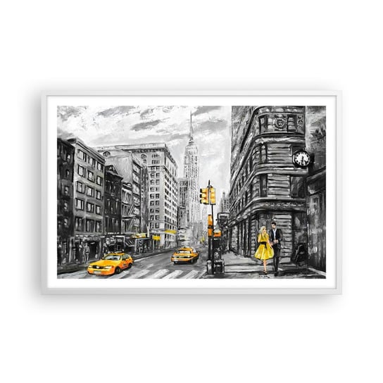 Obraz - Plakat - Nowojorska opowieść - 91x61cm - Miasto Nowy Jork Architektura - Foto Plakaty na ścianę w ramie białej - Plakat do Salonu Sypialni ARTTOR ARTTOR