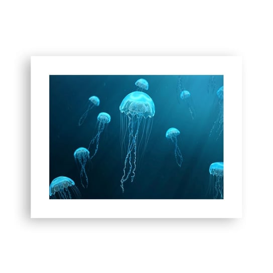Obraz - Plakat - Oceaniczny taniec - 40x30cm - Meduza Ocean Woda - Foto Plakaty na ścianę bez ramy - Plakat do Salonu Sypialni ARTTOR ARTTOR