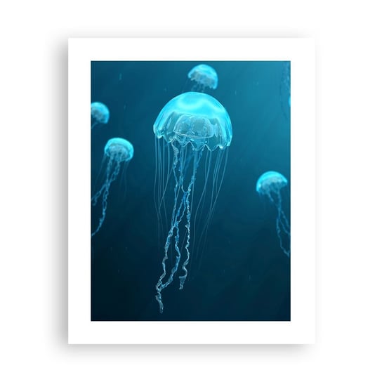 Obraz - Plakat - Oceaniczny taniec - 40x50cm - Meduza Ocean Woda - Foto Plakaty bez ramy do Salonu Sypialni ARTTOR ARTTOR