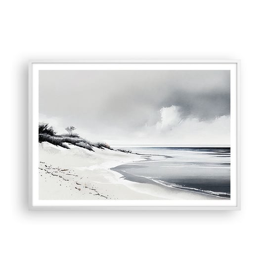 Obraz - Plakat - Od zawsze razem - 100x70cm - Wydmy Plaża Ocean - Foto Plakaty w ramie koloru białego do Salonu Sypialni ARTTOR ARTTOR
