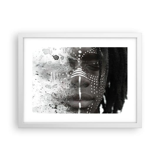 Obraz - Plakat - Odkryj pierwotnego ducha - 40x30cm - Portret Kobiety Kobieta Afroamerykanka - Foto Plakaty na ścianę w ramie białej - Plakat do Salonu Sypialni ARTTOR ARTTOR