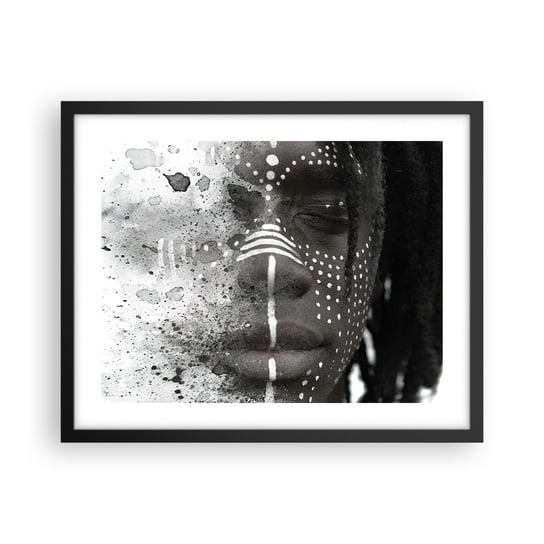 Obraz - Plakat - Odkryj pierwotnego ducha - 50x40cm - Portret Kobiety Kobieta Afroamerykanka - Foto Plakaty w ramie koloru czarnego do Salonu Sypialni ARTTOR ARTTOR