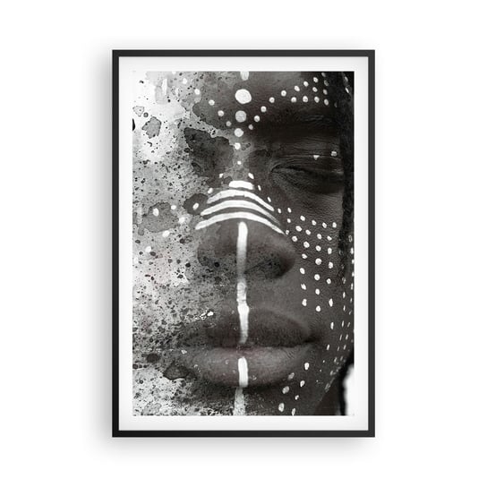 Obraz - Plakat - Odkryj pierwotnego ducha - 61x91cm - Portret Kobiety Kobieta Afroamerykanka - Foto Plakaty na ścianę w czarnej ramie - Plakat do Salonu Sypialni ARTTOR ARTTOR