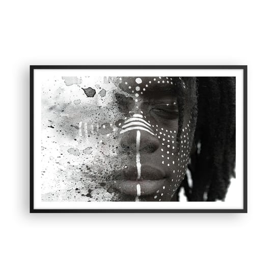 Obraz - Plakat - Odkryj pierwotnego ducha - 91x61cm - Portret Kobiety Kobieta Afroamerykanka - Foto Plakaty na ścianę w czarnej ramie - Plakat do Salonu Sypialni ARTTOR ARTTOR