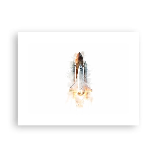 Obraz - Plakat - Odkrywcy na start - 40x30cm - Rakieta Kosmiczna Kosmos Minimalizm - Foto Plakaty na ścianę bez ramy - Plakat do Salonu Sypialni ARTTOR ARTTOR