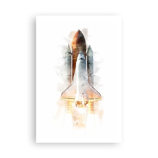 Obraz - Plakat - Odkrywcy na start - 61x91cm - Rakieta Kosmiczna Kosmos Minimalizm - Foto Plakaty na ścianę bez ramy - Plakat do Salonu Sypialni ARTTOR ARTTOR