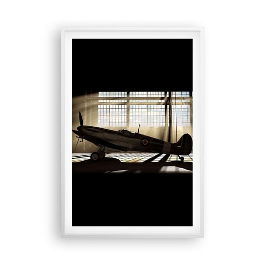 Obraz - Plakat - Odpoczynek wojownika - 61x91cm - Lotnictwo Hangar Lotniczy Samolot - Foto Plakaty na ścianę w ramie białej - Plakat do Salonu Sypialni ARTTOR ARTTOR