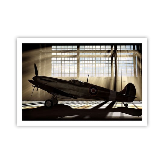 Obraz - Plakat - Odpoczynek wojownika - 91x61cm - Lotnictwo Hangar Lotniczy Samolot - Foto Plakaty na ścianę bez ramy - Plakat do Salonu Sypialni ARTTOR ARTTOR