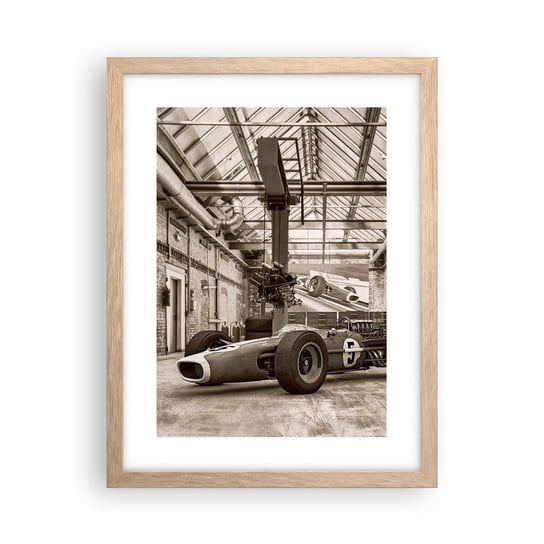 Obraz - Plakat - Odpoczynek zwycięzcy - 30x40cm - Formuła 1 Retro Motoryzacja - Foto Plakaty na ścianę w ramie jasny dąb - Plakat do Salonu Sypialni ARTTOR ARTTOR