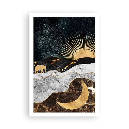 Obraz - Plakat - Odwieczne prawa - 61x91cm - Art Deco Księżyc Słońce - Foto Plakaty na ścianę bez ramy - Plakat do Salonu Sypialni ARTTOR ARTTOR
