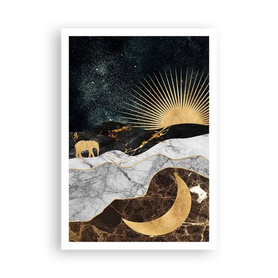 Obraz - Plakat - Odwieczne prawa - 70x100cm - Art Deco Księżyc Słońce - Foto Plakaty bez ramy na ścianę do Salonu Sypialni ARTTOR ARTTOR