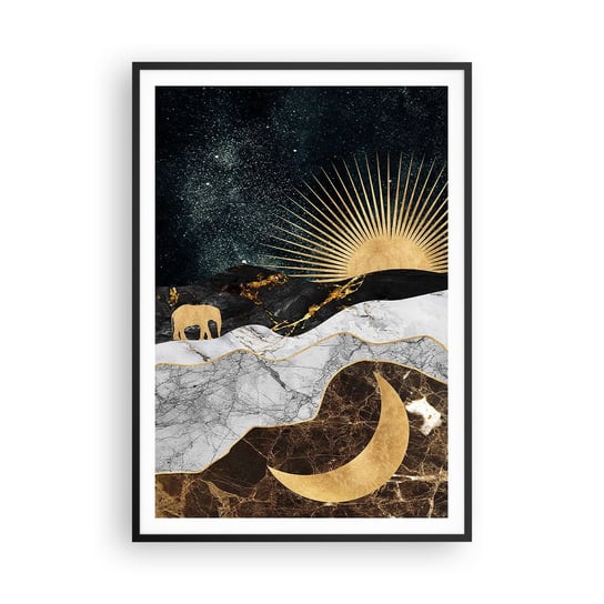 Obraz - Plakat - Odwieczne prawa - 70x100cm - Art Deco Księżyc Słońce - Foto Plakaty w ramie koloru czarnego do Salonu Sypialni ARTTOR ARTTOR