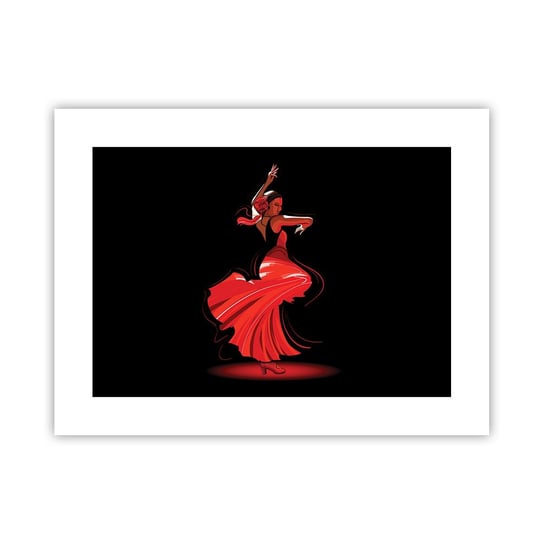 Obraz - Plakat - Ognisty duch flamenco - 40x30cm - Tancerka Flamenco Taniec - Foto Plakaty na ścianę bez ramy - Plakat do Salonu Sypialni ARTTOR ARTTOR