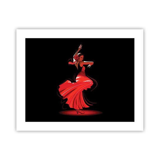 Obraz - Plakat - Ognisty duch flamenco - 50x40cm - Tancerka Flamenco Taniec - Foto Plakaty bez ramy do Salonu Sypialni ARTTOR ARTTOR