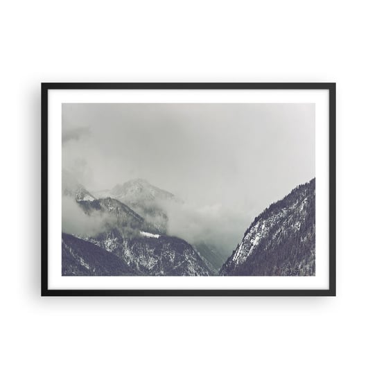 Obraz - Plakat - Omglona dolina - 70x50cm - Góry Las Krajobraz - Nowoczesny modny obraz Plakat czarna rama ARTTOR ARTTOR
