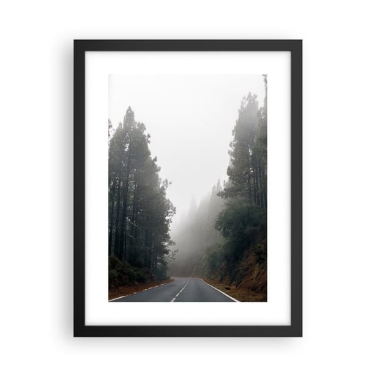 Obraz - Plakat - Opowieść magicznego lasu - 30x40cm - Krajobraz Górski Las Drzewa - Foto Plakaty na ścianę w czarnej ramie - Plakat do Salonu Sypialni ARTTOR ARTTOR