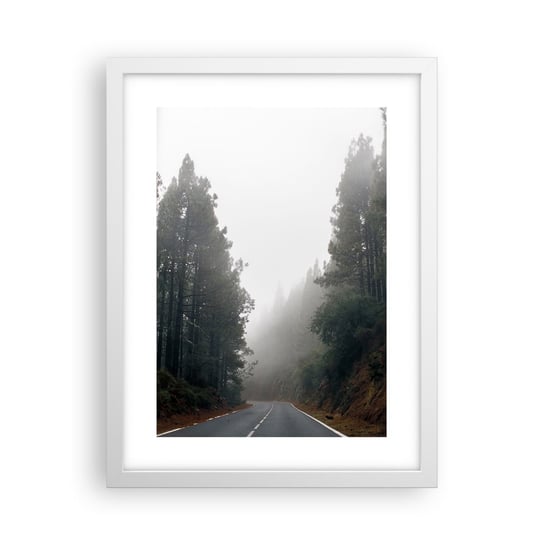 Obraz - Plakat - Opowieść magicznego lasu - 30x40cm - Krajobraz Górski Las Drzewa - Foto Plakaty na ścianę w ramie białej - Plakat do Salonu Sypialni ARTTOR ARTTOR