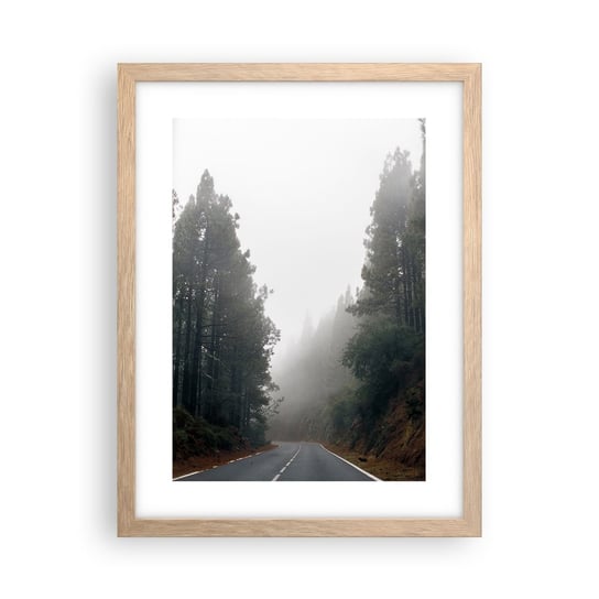 Obraz - Plakat - Opowieść magicznego lasu - 30x40cm - Krajobraz Górski Las Drzewa - Foto Plakaty na ścianę w ramie jasny dąb - Plakat do Salonu Sypialni ARTTOR ARTTOR