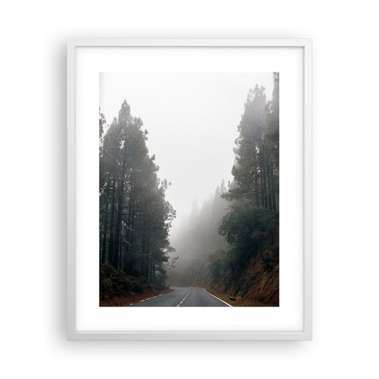Obraz - Plakat - Opowieść magicznego lasu - 40x50cm - Krajobraz Górski Las Drzewa - Foto Plakaty w ramie koloru białego do Salonu Sypialni ARTTOR ARTTOR