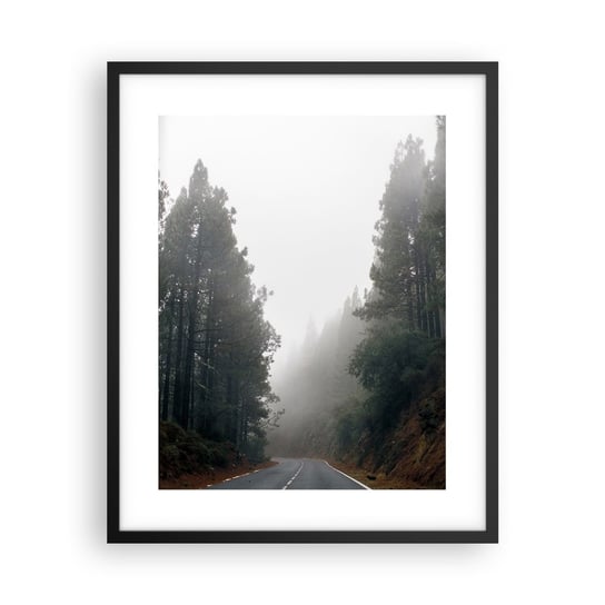 Obraz - Plakat - Opowieść magicznego lasu - 40x50cm - Krajobraz Górski Las Drzewa - Foto Plakaty w ramie koloru czarnego do Salonu Sypialni ARTTOR ARTTOR