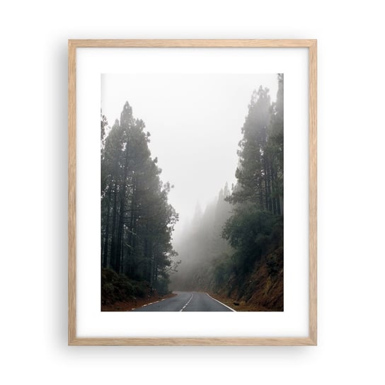 Obraz - Plakat - Opowieść magicznego lasu - 40x50cm - Krajobraz Górski Las Drzewa - Foto Plakaty w ramie koloru jasny dąb do Salonu Sypialni ARTTOR ARTTOR