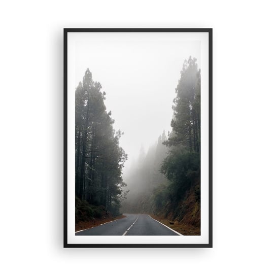Obraz - Plakat - Opowieść magicznego lasu - 61x91cm - Krajobraz Górski Las Drzewa - Foto Plakaty na ścianę w czarnej ramie - Plakat do Salonu Sypialni ARTTOR ARTTOR