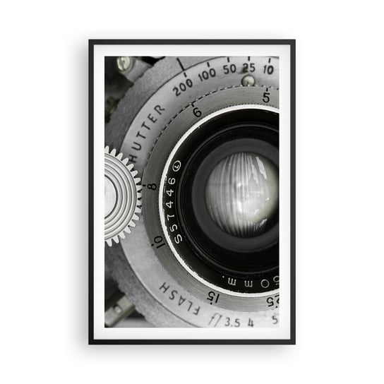 Obraz - Plakat - Opowieść o Hollywood - 61x91cm - Aparat Fotograficzny Czarno-Biały Vintage - Foto Plakaty na ścianę w czarnej ramie - Plakat do Salonu Sypialni ARTTOR ARTTOR