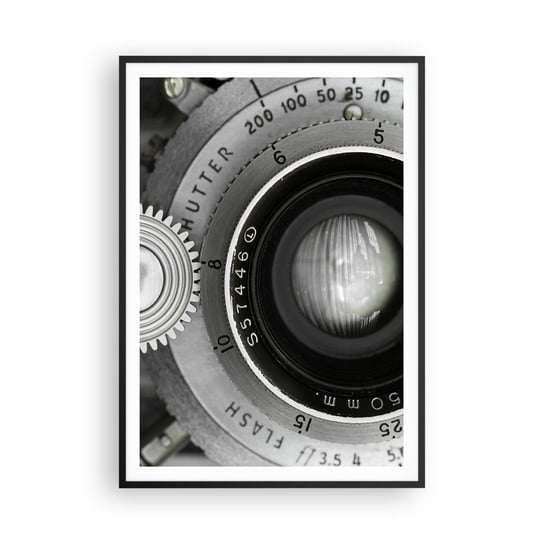 Obraz - Plakat - Opowieść o Hollywood - 70x100cm - Aparat Fotograficzny Czarno-Biały Vintage - Foto Plakaty w ramie koloru czarnego do Salonu Sypialni ARTTOR ARTTOR
