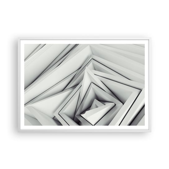 Obraz - Plakat - Ostrych kątów pąkowie - 100x70cm - Technologia 3D Nowoczesny - Foto Plakaty w ramie koloru białego do Salonu Sypialni ARTTOR ARTTOR