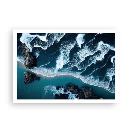 Obraz - Plakat - Otulone falami - 100x70cm - Klif Morze Natura - Foto Plakaty bez ramy na ścianę do Salonu Sypialni ARTTOR ARTTOR