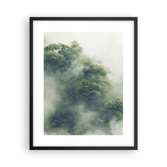Obraz - Plakat - Otulone mgłą - 40x50cm - Las Mgła Natura - Foto Plakaty w ramie koloru czarnego do Salonu Sypialni ARTTOR ARTTOR