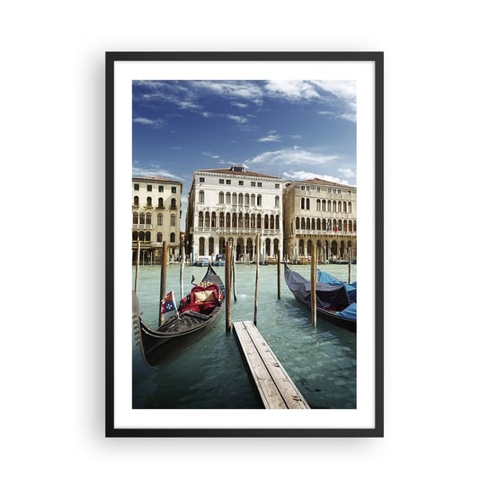 Obraz - Plakat - Pałace w błękicie - 50x70cm - Miasto Wenecja Architektura - Nowoczesny modny obraz Plakat czarna rama ARTTOR ARTTOR