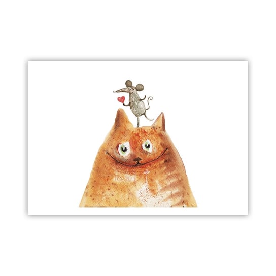 Obraz - Plakat - Paradoksy miłości - 100x70cm - Dla Dzieci Mysz Kot - Foto Plakaty bez ramy na ścianę do Salonu Sypialni ARTTOR ARTTOR
