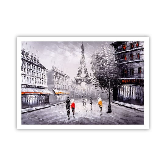 Obraz - Plakat - Paryska przechadzka - 100x70cm - Miasto Paryż Wieża Eiffla - Foto Plakaty bez ramy na ścianę do Salonu Sypialni ARTTOR ARTTOR