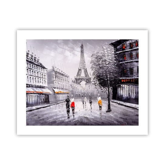 Obraz - Plakat - Paryska przechadzka - 50x40cm - Miasto Paryż Wieża Eiffla - Foto Plakaty bez ramy do Salonu Sypialni ARTTOR ARTTOR