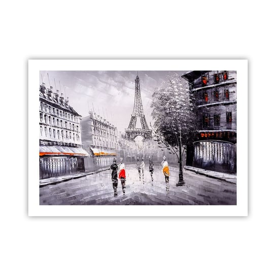 Obraz - Plakat - Paryska przechadzka - 70x50cm - Miasto Paryż Wieża Eiffla - Nowoczesny modny obraz Plakat bez ramy do Salonu Sypialni ARTTOR ARTTOR
