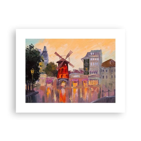 Obraz - Plakat - Paryskie ikony – Moulin Rouge - 40x30cm - Paryż Wiatrak Moulin Rouge - Foto Plakaty na ścianę bez ramy - Plakat do Salonu Sypialni ARTTOR ARTTOR