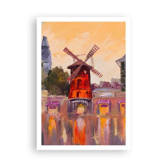 Obraz - Plakat - Paryskie ikony – Moulin Rouge - 70x100cm - Paryż Wiatrak Moulin Rouge - Foto Plakaty bez ramy na ścianę do Salonu Sypialni ARTTOR ARTTOR