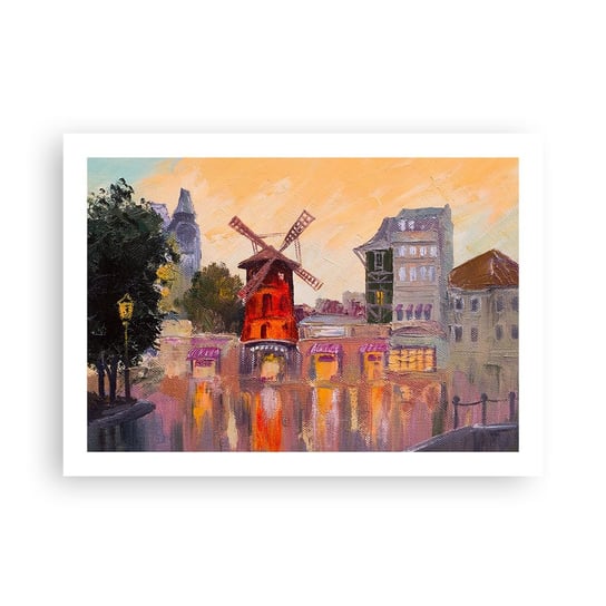 Obraz - Plakat - Paryskie ikony – Moulin Rouge - 70x50cm - Paryż Wiatrak Moulin Rouge - Nowoczesny modny obraz Plakat bez ramy do Salonu Sypialni ARTTOR ARTTOR