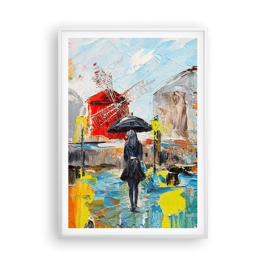 Obraz - Plakat - Paryskie legendy - 70x100cm - Kobieta Paryż Miasto - Foto Plakaty w ramie koloru białego do Salonu Sypialni ARTTOR ARTTOR